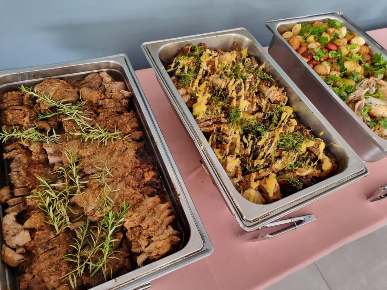 Elegant buffet catering setup by Chef Nathan for weddings, corporate events, and private functions in South Africa